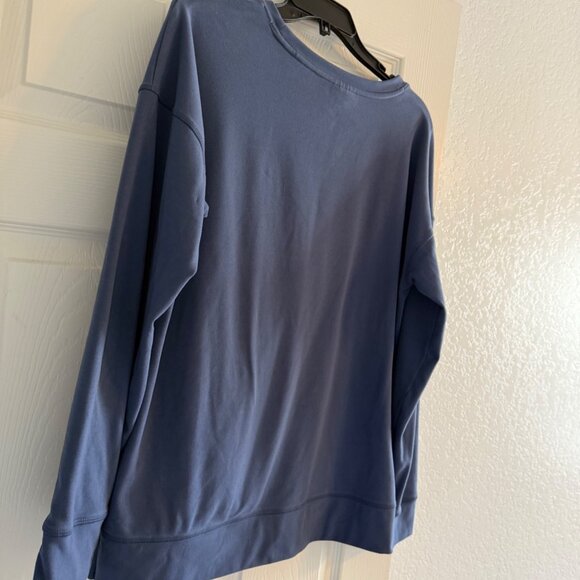 32 Degrees Women's Fleece Crewneck Pullover Sweatshirt, Blue, Large - Picture 5 of 8